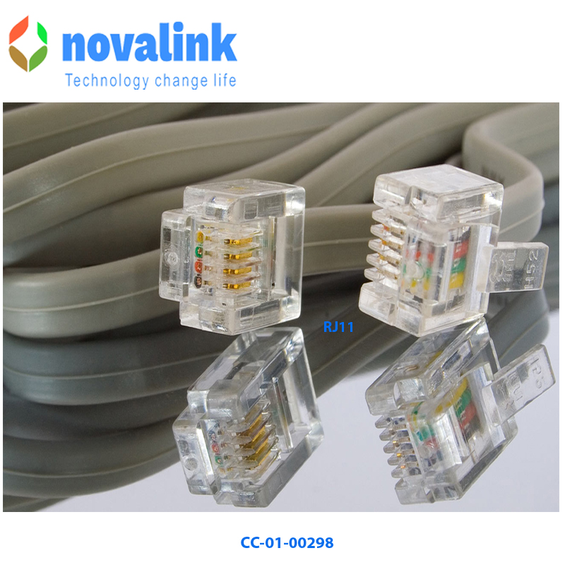 Đầu bấm hạt điện thoại RJ11 chính hãng Novalink  CC-01-00298 cao cấp đi dây điện thoại